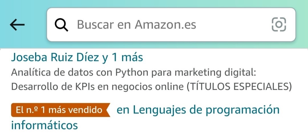 Libro más vendido en España en programación y analítica de datos