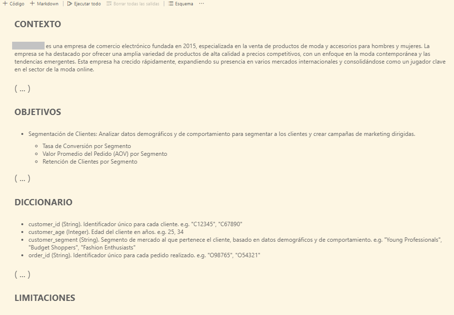 Storytelling de análisis de datos en notebook